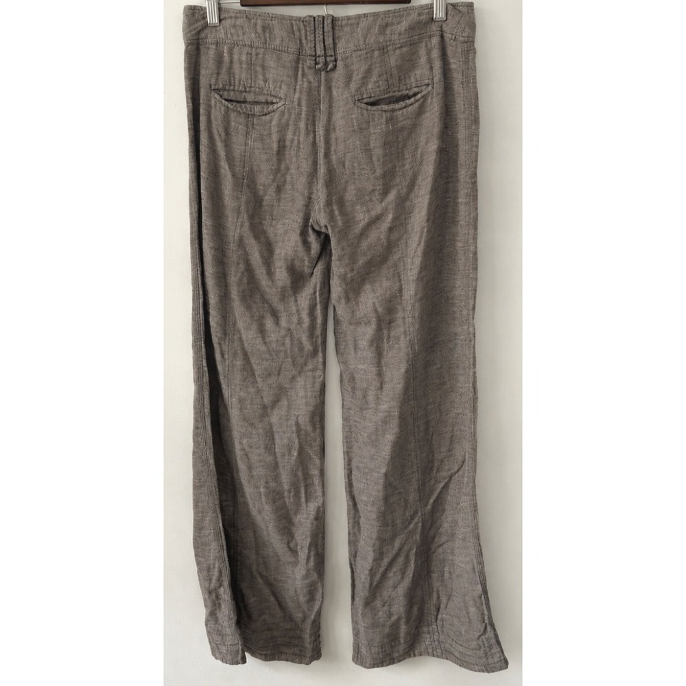Free People Women's Flare Wide Leg V2K Vtg Pants Sz 2 Linen Low Rise Brown - Picture 2 of 6